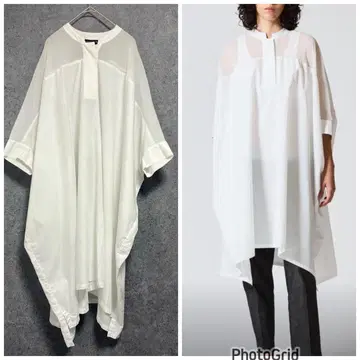 2023년 미즈이로 인드 시어 와이드 원피스 화이트