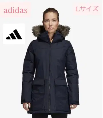 새상품급 ADIDAS 아디다스 네이비 퍼 후드 다운 자켓
