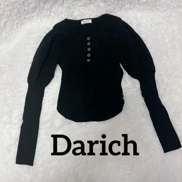 Darich 블랙 퍼프 슬리브 긴팔 니트