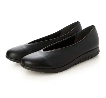 크레스트 입구 V컷풍 라운드토 컴포트 펌프스 블랙 24cm