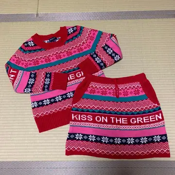 KISS ON THE GREEN 여성용 골프 니트 셋업 M