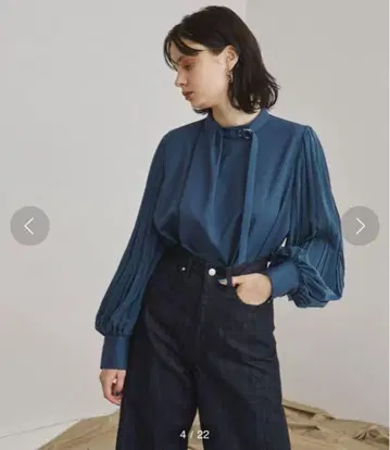 united tokyo 소매 플리츠 윈저 블라우스