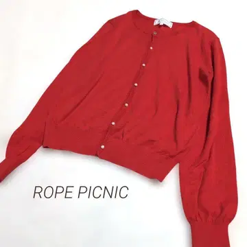 ROPE PICNIC 로페피크닉 펄 버튼 가디건 빨간색