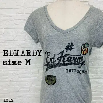 ED HARDY 에드 하디 로고 T셔츠 그레이 M 1212