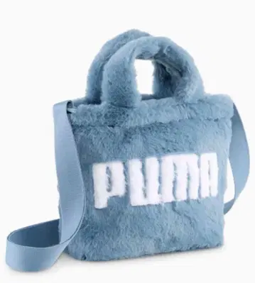 PUMA 퍼 미니 쇼핑백 토트백 미사용 블루