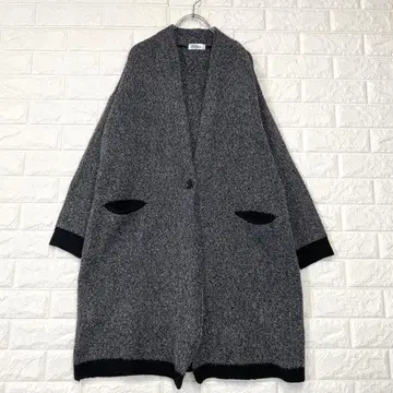 [ Navy ] M 그레이 상의 니트 롱 가디건 코디 가디건