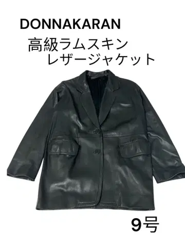 e426 DONNA KARAN 고급 램스킨 가죽 자켓 9호