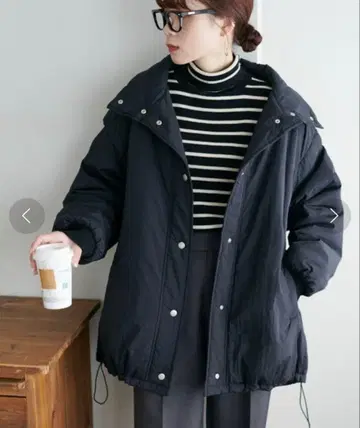 Discort 소매 탈부착 충전솜 블루종 2WAY 블랙