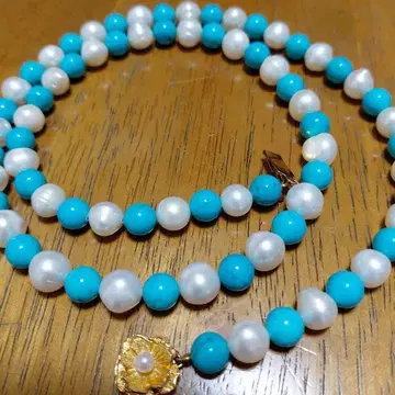 터콰이즈 펄 1연 목걸이