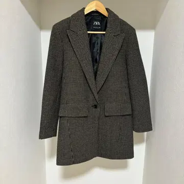 ZARA 체크 무늬 테일러드 자켓