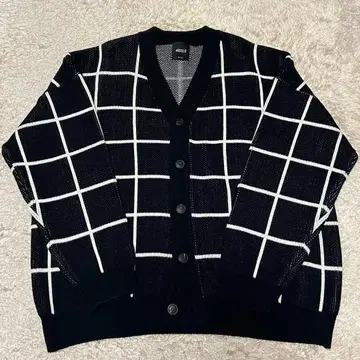 [ ASCLO ] 체크 무늬 니트 가디건