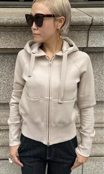 새상품 JENNE 일본제 미라인 후드티 모카 L 젠느