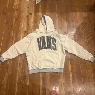 VANS 후드 부착 후드티 L 사이즈 화이트/그레이