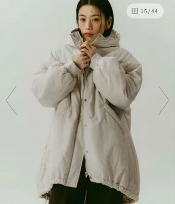 오버 사이즈 충전솜 다운 코트 아이보리