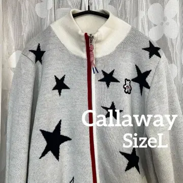 캘러웨이 별 패턴 안감 부착 방풍 집업 니트 자켓 여성용
