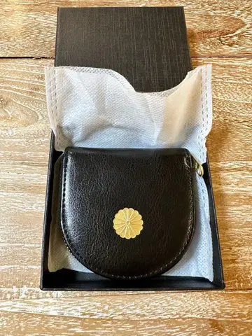 황궁 블랙 가죽 코인 케이스 말발굽형