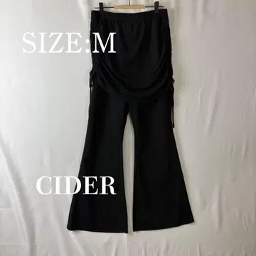 [택 포함 새상품] CIDER 플레어 팬츠 M 블랙 루슈 튤 슬림 레그