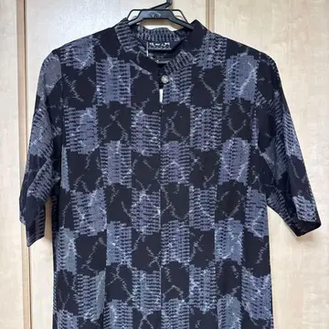 셔츠 원피스 반팔 블랙과 그레이 패턴