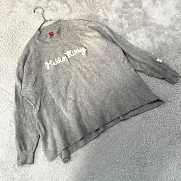 [ 헬로키티 50주년 ] ( L ) 오버 사이즈 니트 그레이