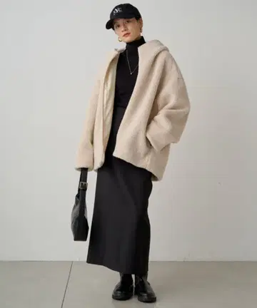 라운지 드레스 후디 보아 블루종