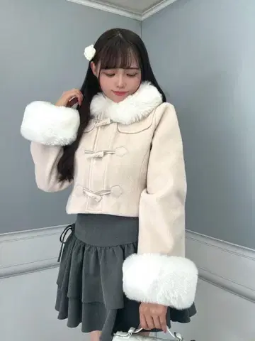 evelyn 숏 더플 코트 핑크