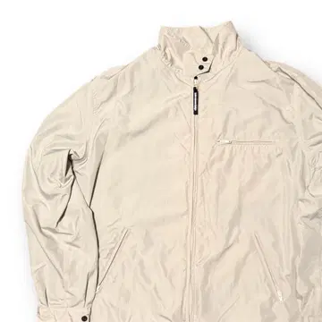 베이지 나일론 자켓 프론트 지퍼