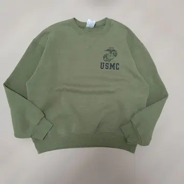 90s USMC 밀리터리 맨투맨 카키 USA제 SOFFE