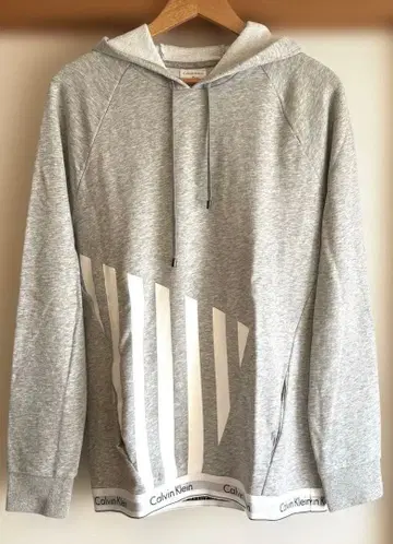 [ Calvin Klein ] 캘빈클라인 그레이 스트라이프 후드티 M