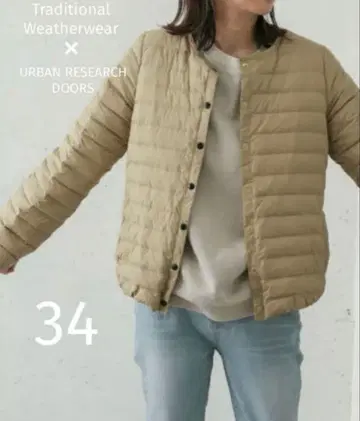 트래디셔널 웨더웨어 베이지 다운 자켓 34