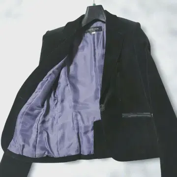 미사용 새상품 미쉘클랑 벨로아 테일러드 자켓 40 블랙