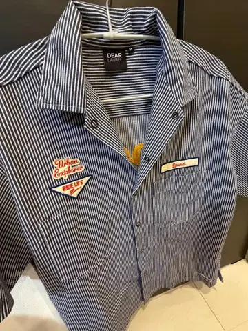 DEAR LAUREL 데님 반팔 셔츠