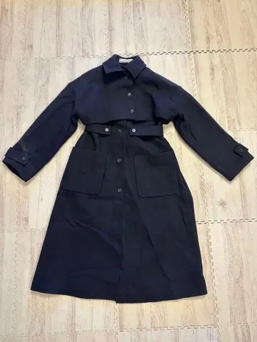 미사용 새상품 GU x rokh 네이비 롱 코트 2피스 코트