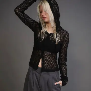 aclent 컴팩트 후드 레이스 상의