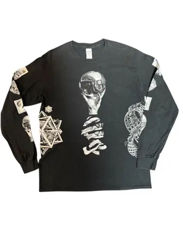 M.C. ESCHER 에셔 롱T 블랙 쉬프트 아트 빈티지