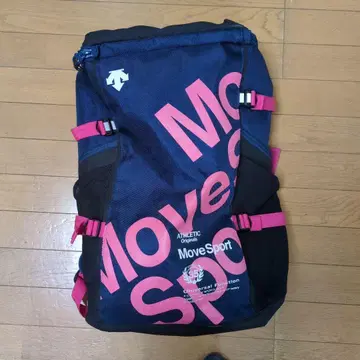Movesport 로고 백팩 블랙/핑크
