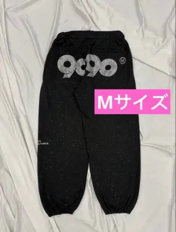 9090 girl Logo Glitter Sweat Pants BK M