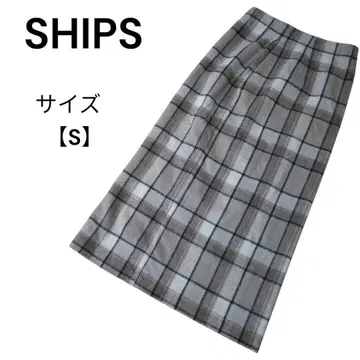 SHIPS 쉽스 롱 스커트 체크 무늬 타이트 스커트 사이즈 S