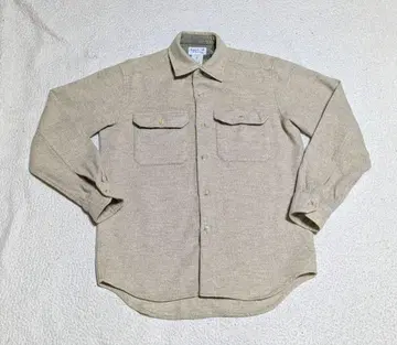 아네스베 베이지 울 헤링본 셔츠 2 포켓