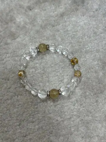 골드 루틸 루틸 쿼츠 스톤 팔찌