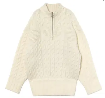 andmary Heart loose knit 케이블 니트 하트 참