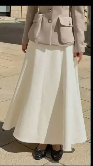 속기모 컷 롱 스커트