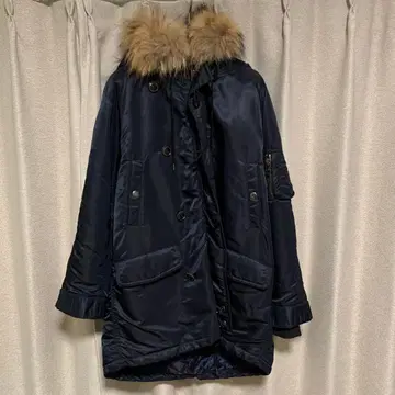 Untit 네이비 퍼 코트 사이즈 2