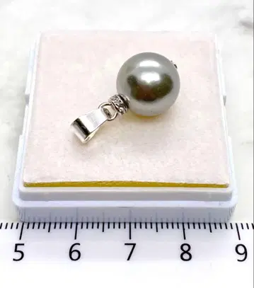 실버색 담수 진주 11.5mm 라운드 펜던트 탑 매우 예쁨