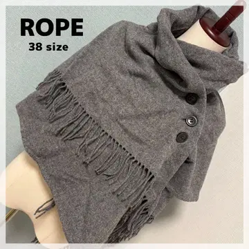 [ 로페 ] 일본제 프린지 판초 38 그레이 울 혼방