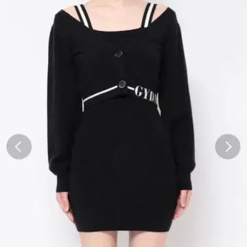 GYDA 블랙 슬리브리스 원피스 세트