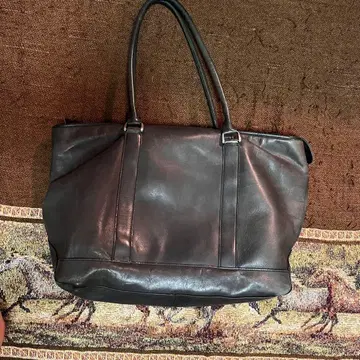 L.L.Bean 가죽 토트 블랙 송어 패턴 안감 빈티지 천연 가죽 백