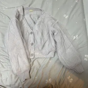 AM MILLE 리브 편직 긴팔 가디건