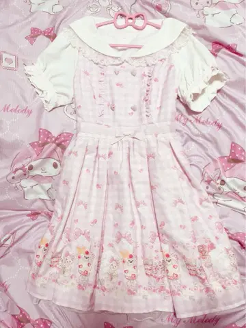 LIZ LISA Sweet Bear Gelato 패턴 원피스