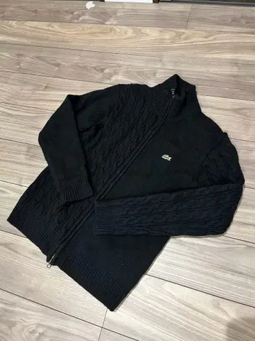 Lacoste 클레이지 니팅 하이넥 지퍼 가디건