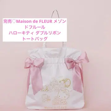 메종 드 플뢰르 키티 더블 리본 토트백